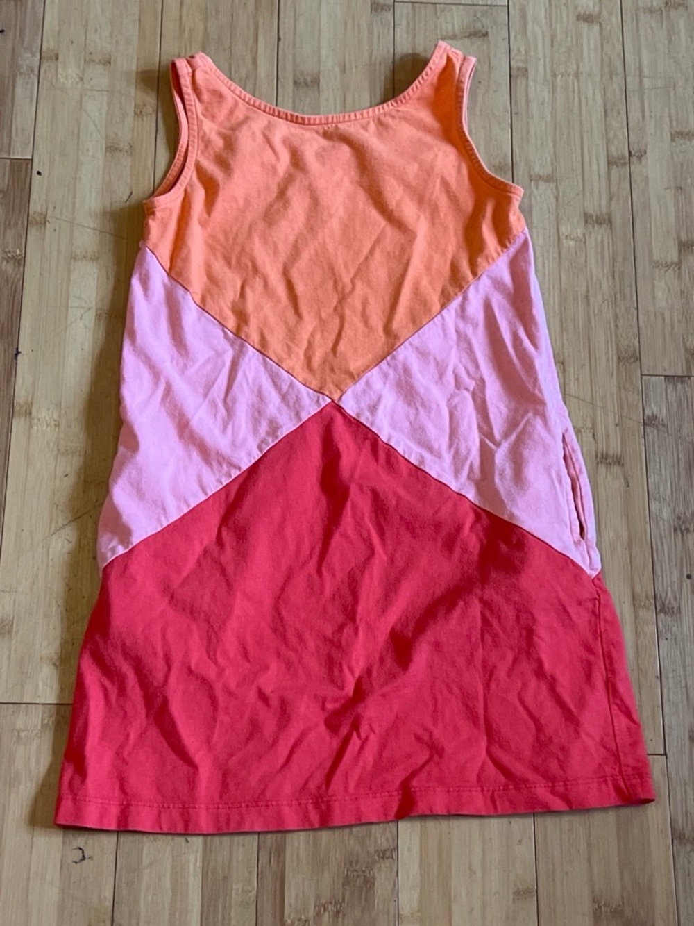 Tea Collection Colorblock Tank Dress in Orange, Pink & Red